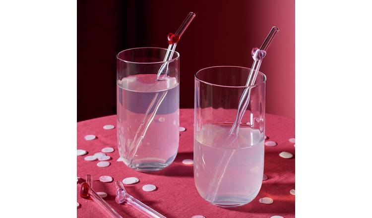 Argos Home Glass Straws - Pack of 4