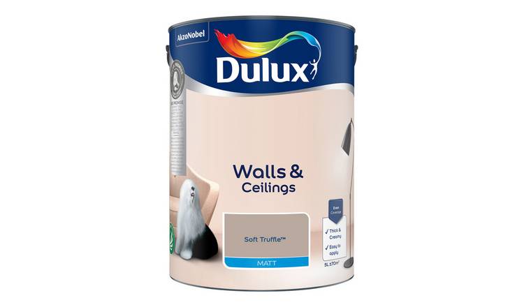 Dulux Walls & Ceilings Matt Paint Soft Truffle - 5L