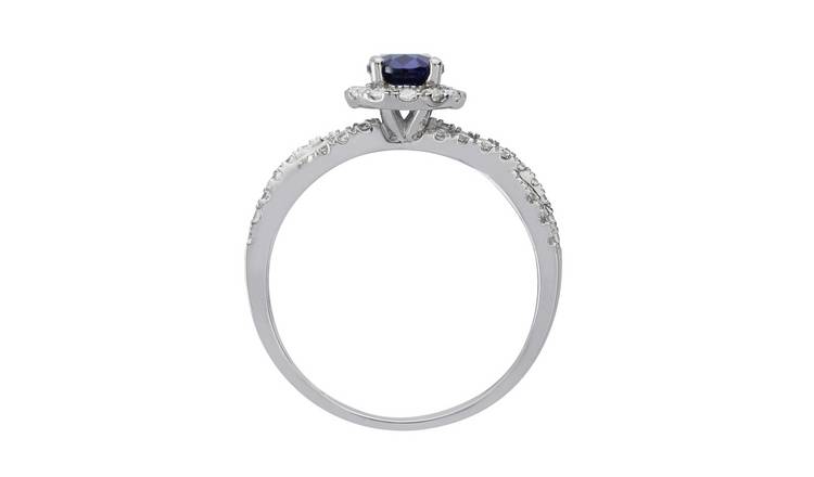 Buy Revere 9ct White Gold Cubic Zirconia Engagement Ring M - Main Image