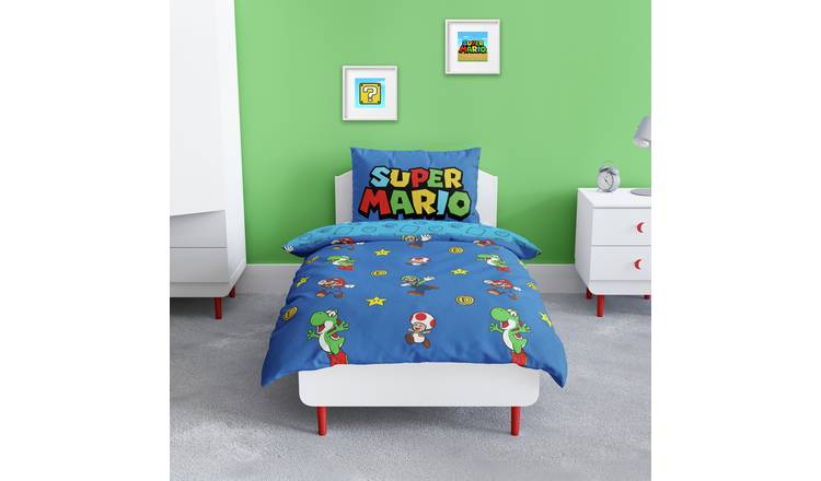 Nintendo Super Mario Kids Blue Bedding Set - Double