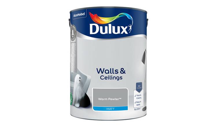 Dulux Walls & Ceilings Matt Paint Warm Pewter - 5L