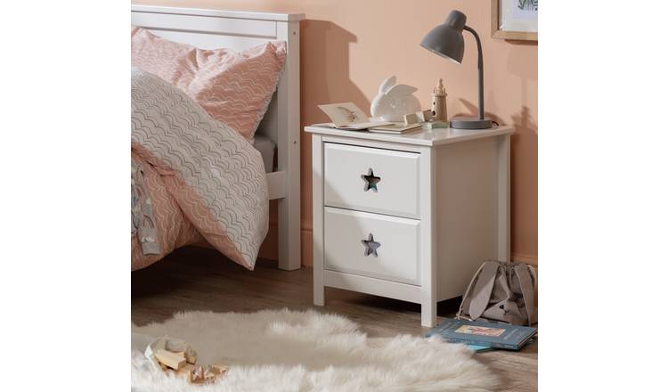 Habitat Kids Star 2 Drawer Bedside Table - White
