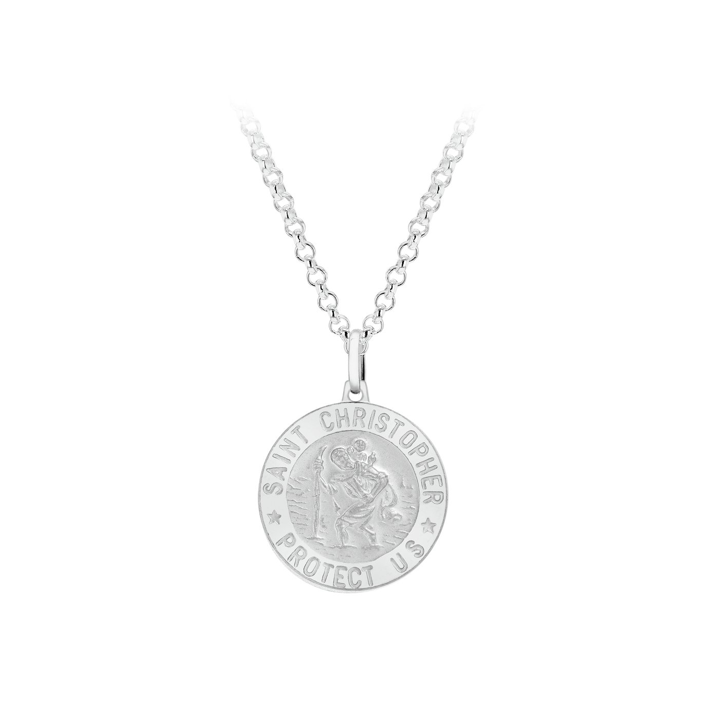 Men's Sterling Silver Personalised St. Christopher Pendant