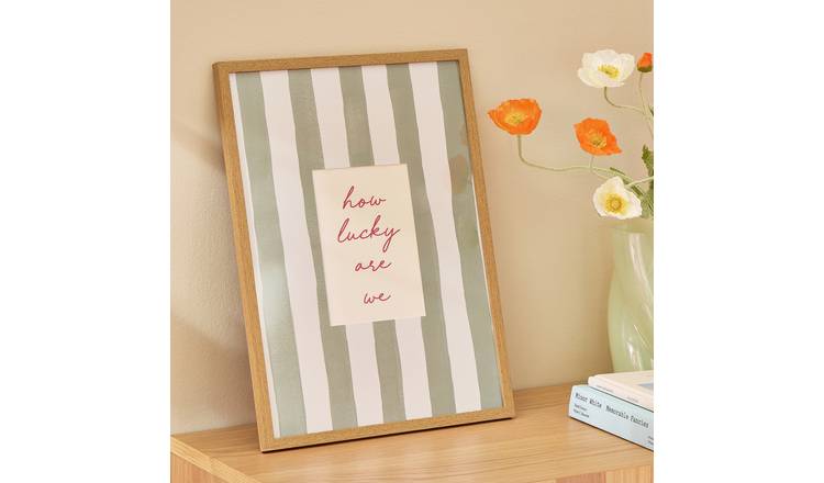 Argos Home Oversized Stripe Green Picture Frame - 5x7"