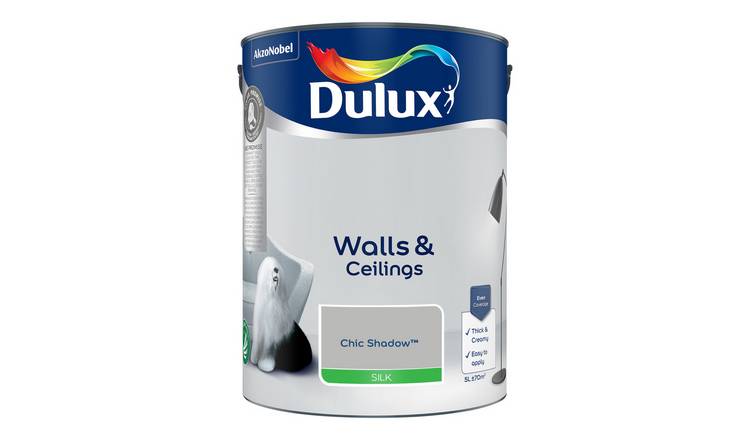 Dulux Walls & Ceilings Silk Paint Chic Shadow - 5L