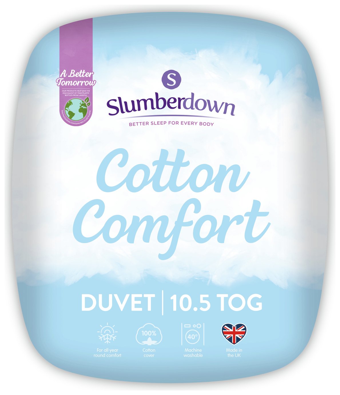 Slumberdown Cotton Comfort 10.5 Tog Duvet - Single