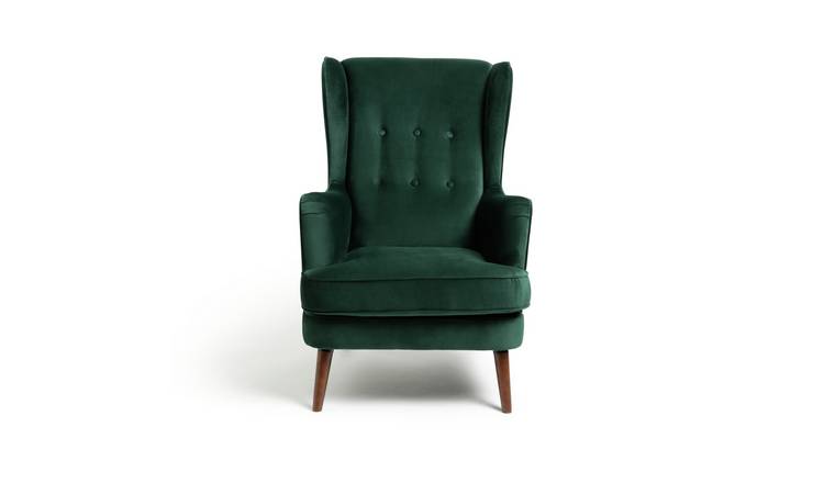 Green wingback deals dining chair