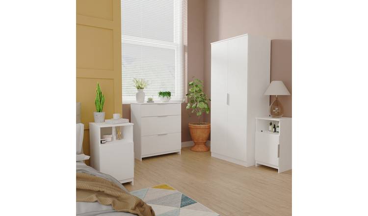 Welcome Orillia 4 Piece 2 Door Wardrobe Set - White