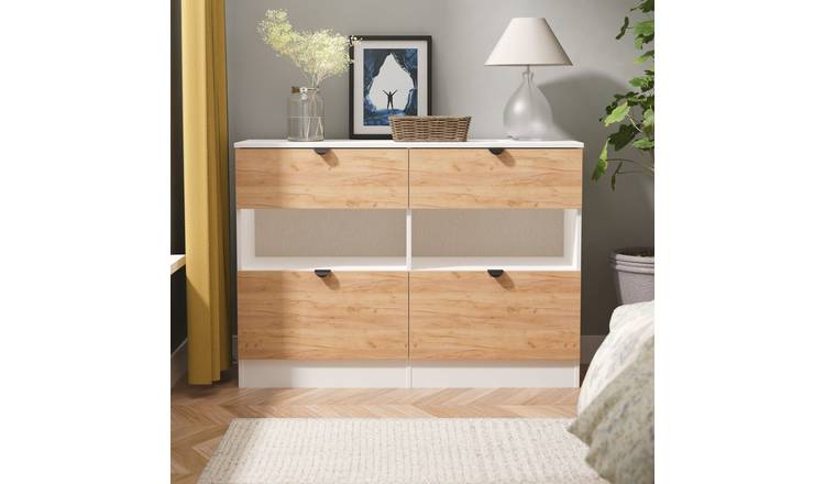 Welcome Canmore 4 Drawer Chest - White & Oak