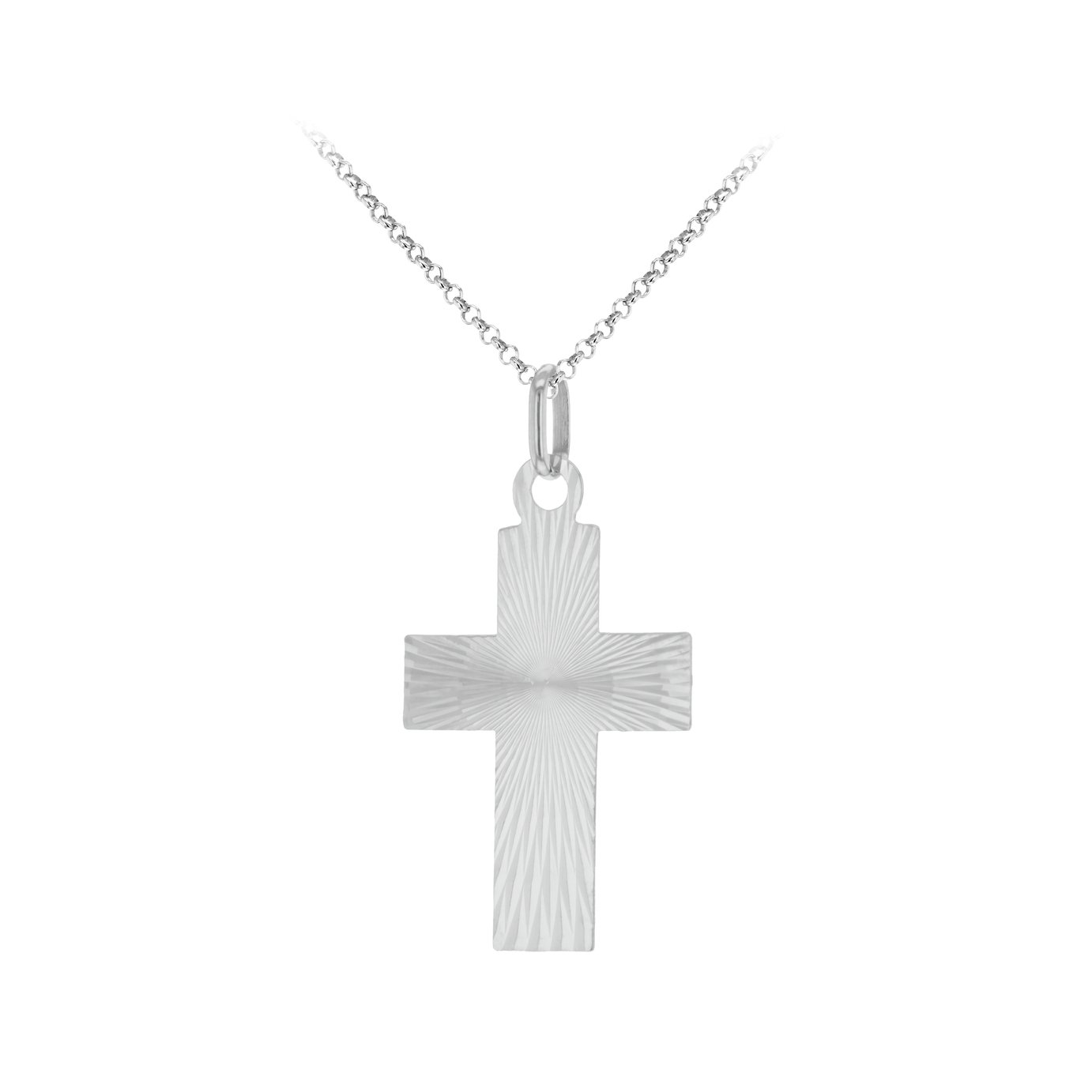 Men's Sterling Silver Personalised Crucifix Pendant Necklace