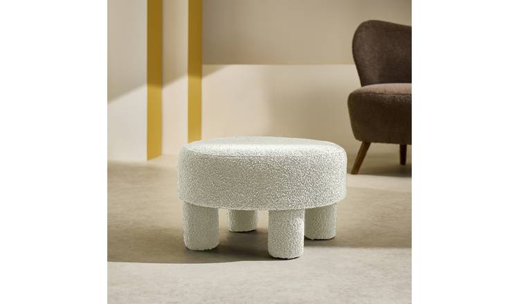 Habitat Lana Boucle Footstool - Natural