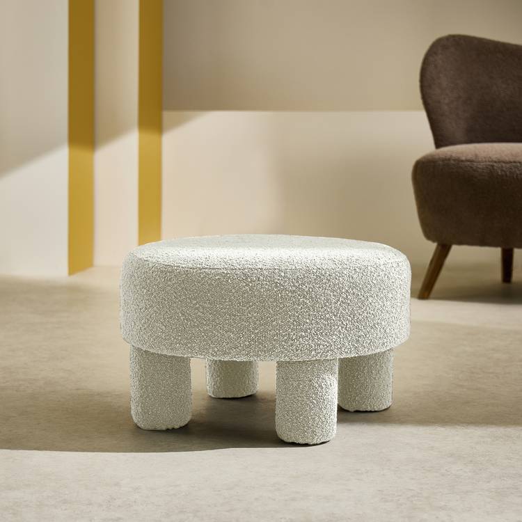 Habitat Lana Boucle Footstool - Natural 0