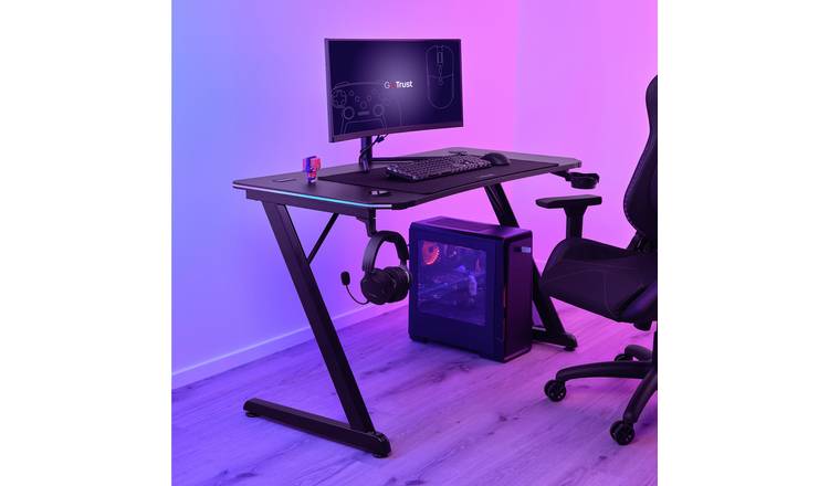 Trust Luminus Pro RGB Gaming Desk - Black