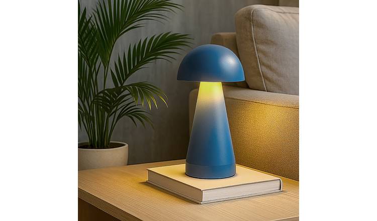Searchlight Dome Rechargeable LED Table Lamp - Denim