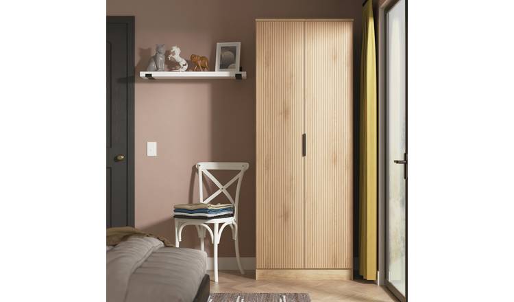 Livara Ready Assembled Tofino 2 Door Wardrobe - Oak Effect