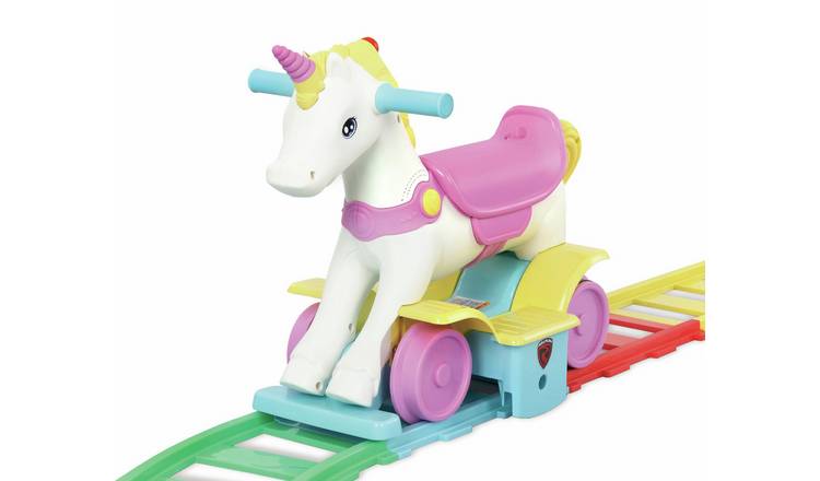 Rollplay Rainbow Unicorn 2 in 1 Train Ride On