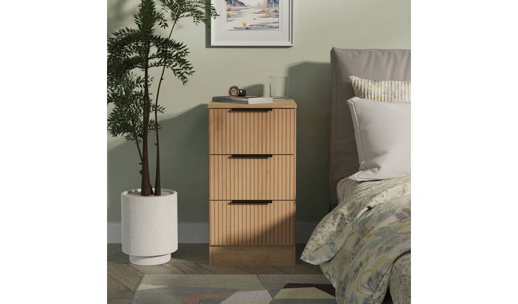 Welcome Tofino 3 Drawer Bedside Table - Oak