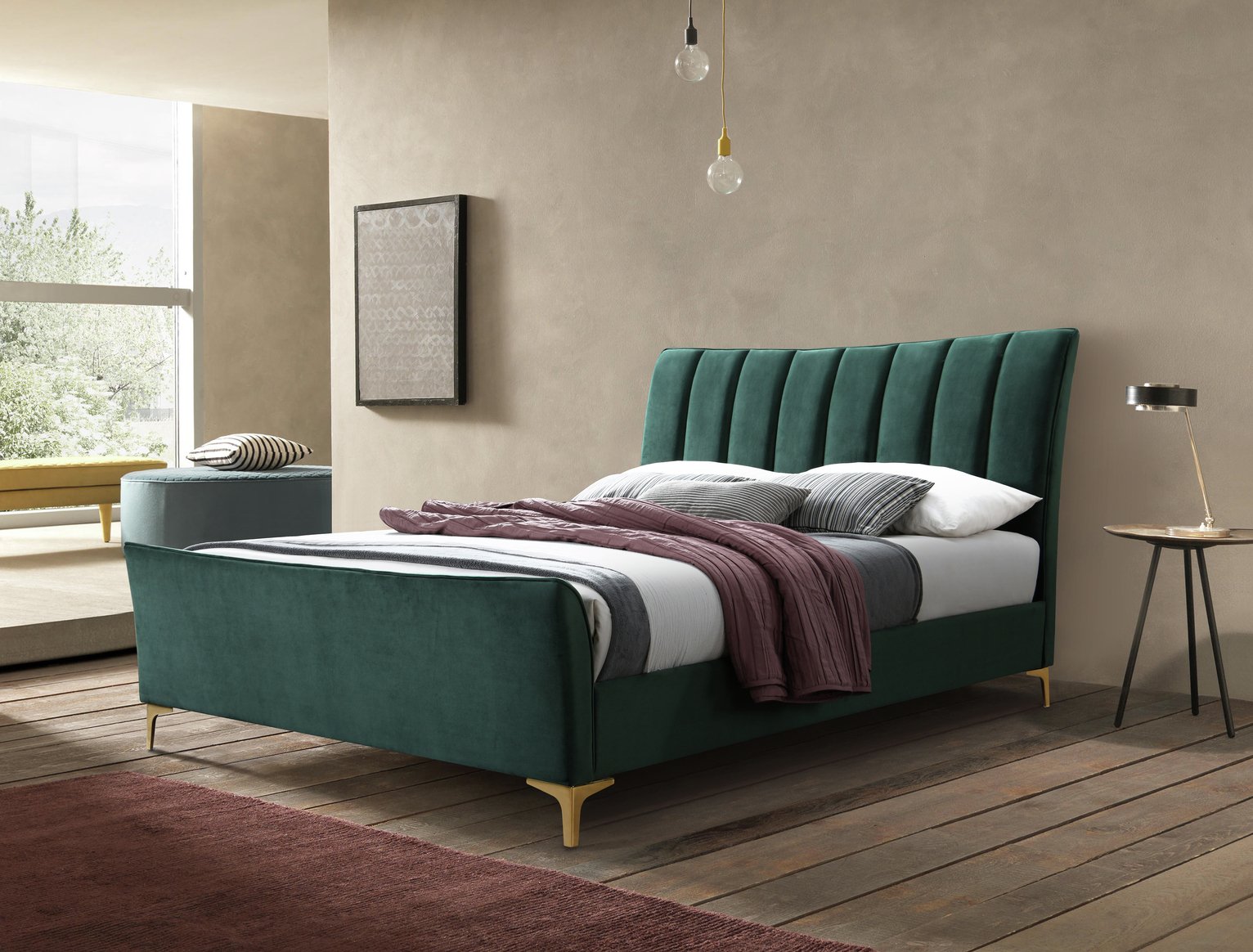 Birlea Clover Double Fabric Bed Frame - Green