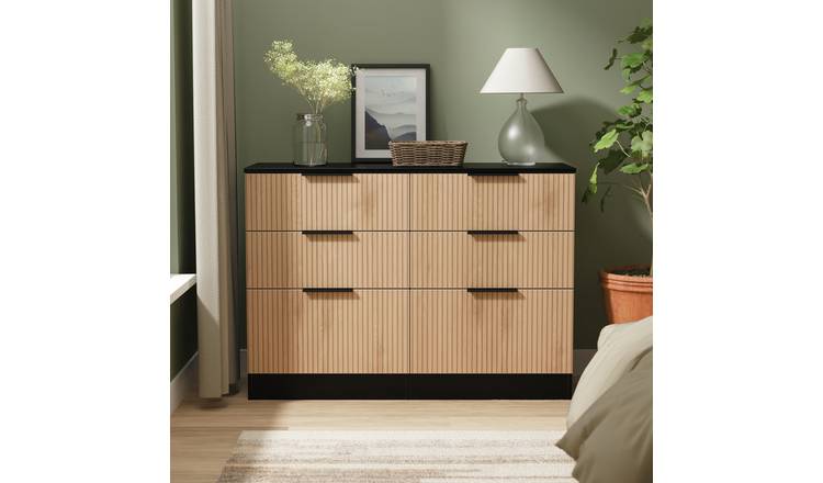 Welcome Tofino 6 Drawer Chest - Black & Oak