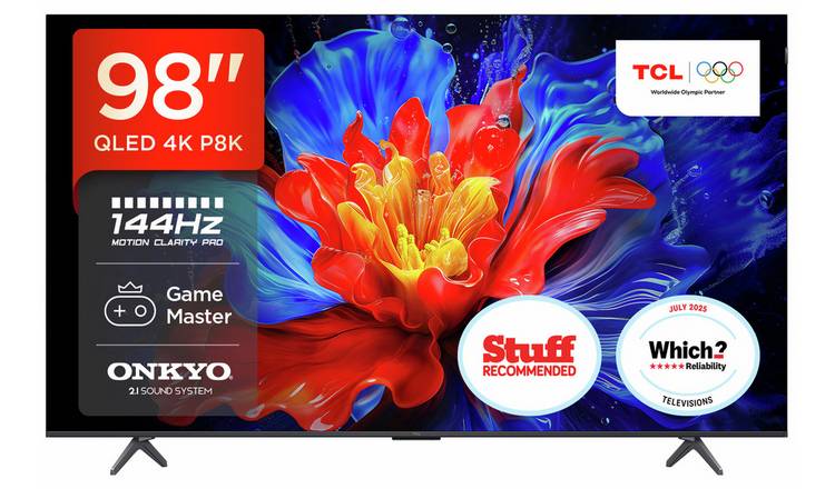 TCL 98 Inch 98P8K-UK Smart 4K UHD HDR QLED TV