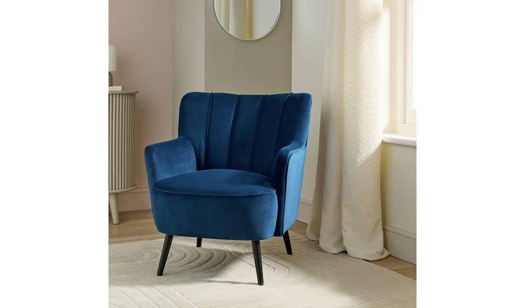 Argos Home Liora Velvet Armchair - Navy