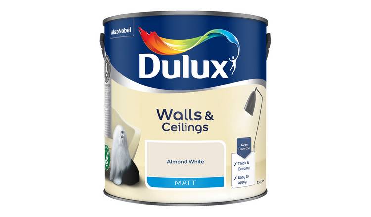 Dulux Washable & Tough Matt Paint Almond White - 2.5L