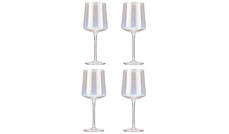 Argos Home Iridescent Lustre Set of 4 Wine Glasses