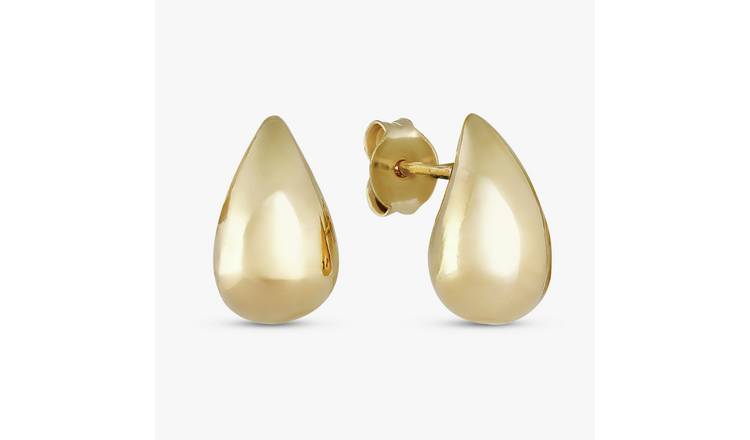 Revere 9ct Gold Plated Mini Teardrop Stud Earrings