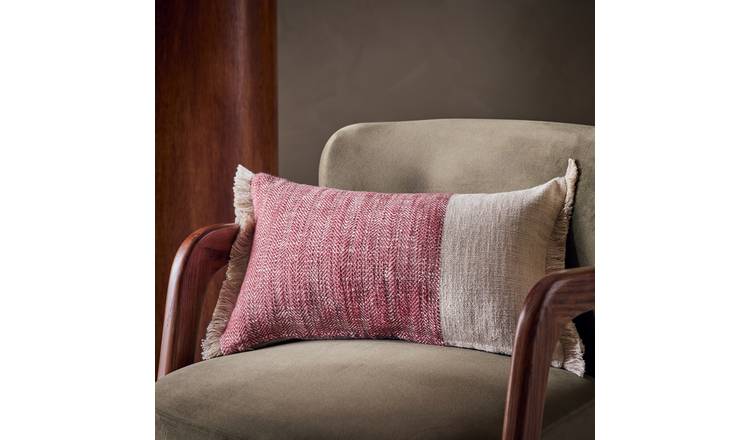Habitat Woven Herringbone Fringe Cushion - 30x50cm