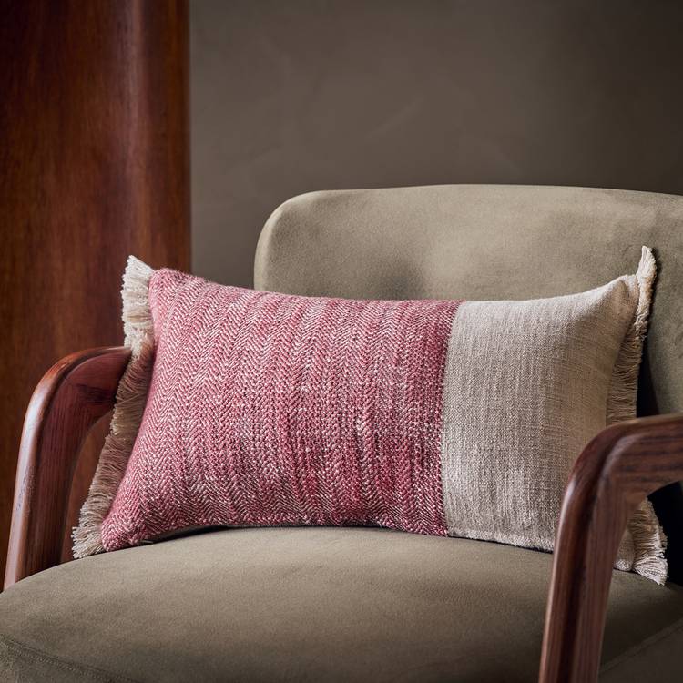 Habitat Woven Herringbone Fringe Cushion - 30x50cm 0