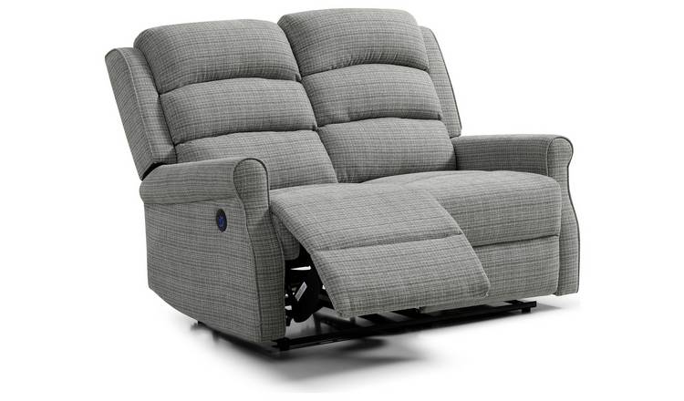 Kyoto Betsy Fabric Power Recliner 2 Seater Sofa - Grey