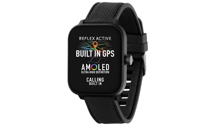 Reflex Active Series 44 Black Amoled GPS Calling Smart Watch