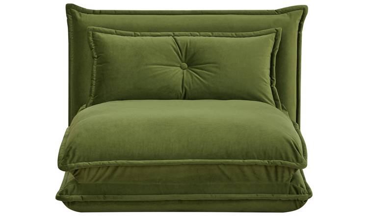 Habitat Lottie Fabric Chair Bed - Moss Green