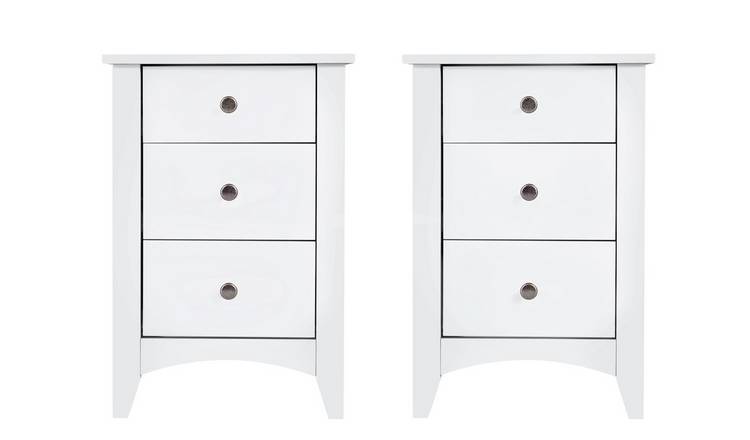 Buy Habitat Minato 2 Bedside Tables Set White Bedside Tables Habitat