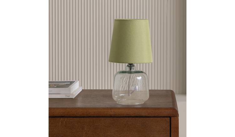 Argos Home Cabras Glass Table Lamp - Sage