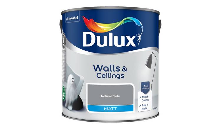 Dulux Walls & Ceilings Matt Paint Natural Slate - 2.5L