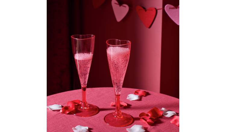Argos Home Pack of 2 Valentines Heart Shaped Flute