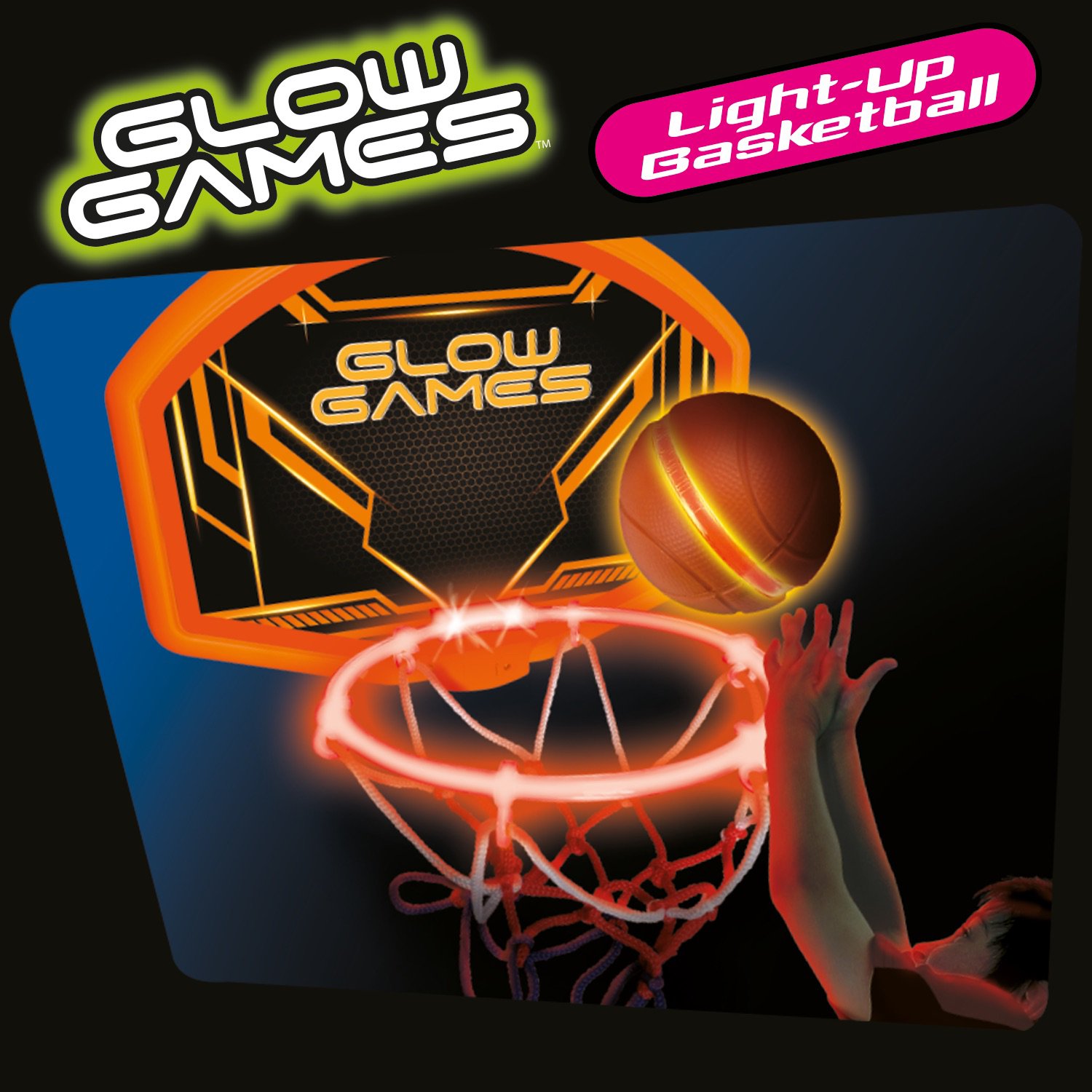 LED Basketball Hoop Light - Remote Control, 17 Colors, Glow-in-Dark Net For Night Play