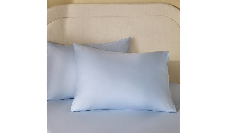 Habitat Plain Pale Blue Pillowcase Pair