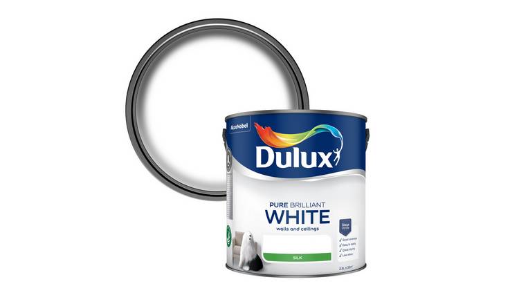 Dulux Walls & Ceilings Pure Brilliant White Silk Paint -2.5L