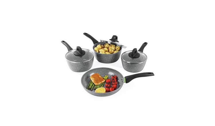 Salter 4 Piece Aluminium Pan Set - Grey