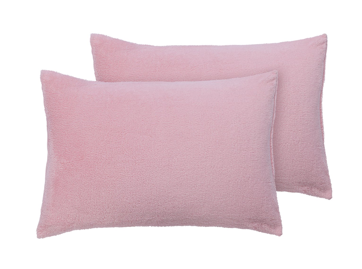 Argos Home Fleece Standard Pillowcase Pair - Blush