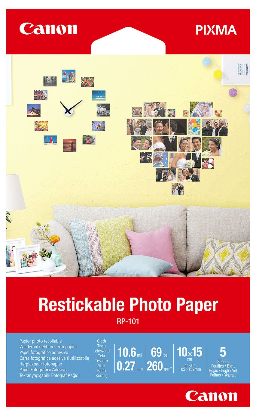 Canon RP-101 4x6 Inch Removable Photo Stickers - 5 Sheets