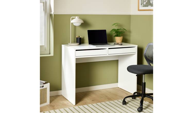 Argos Home Pepper 2 Drawers Office Desk - White