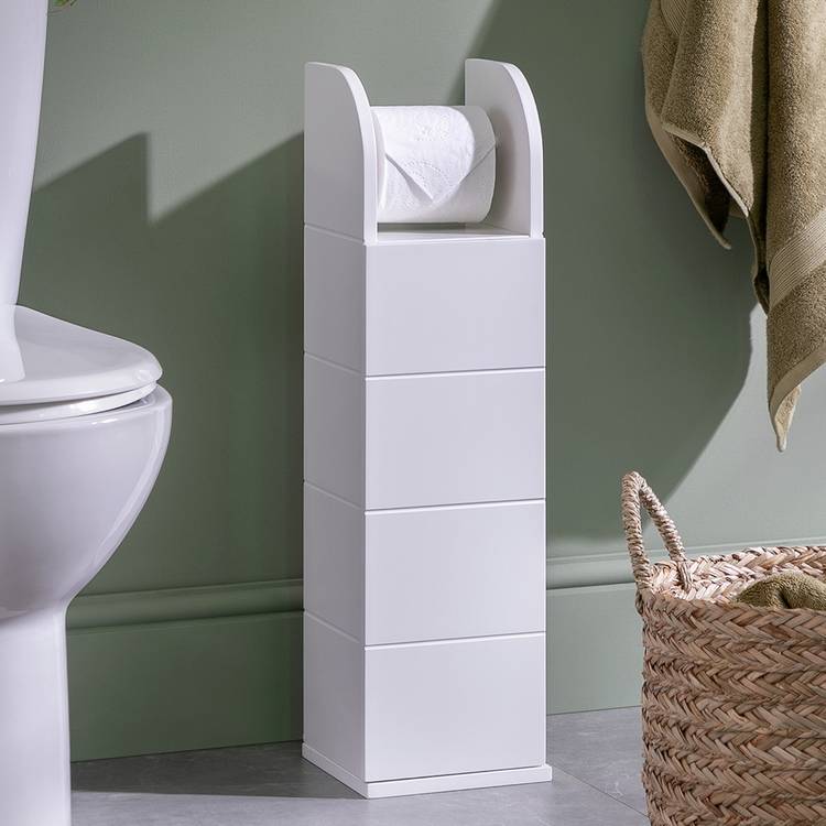 Habitat Tongue & Groove Cupboard with Toilet Roll Holder 0