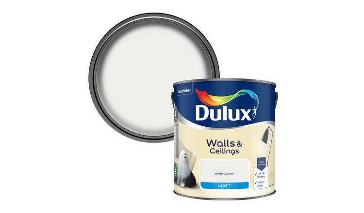 Dulux Walls & Ceilings Matt Paint White Cotton - 2.5L