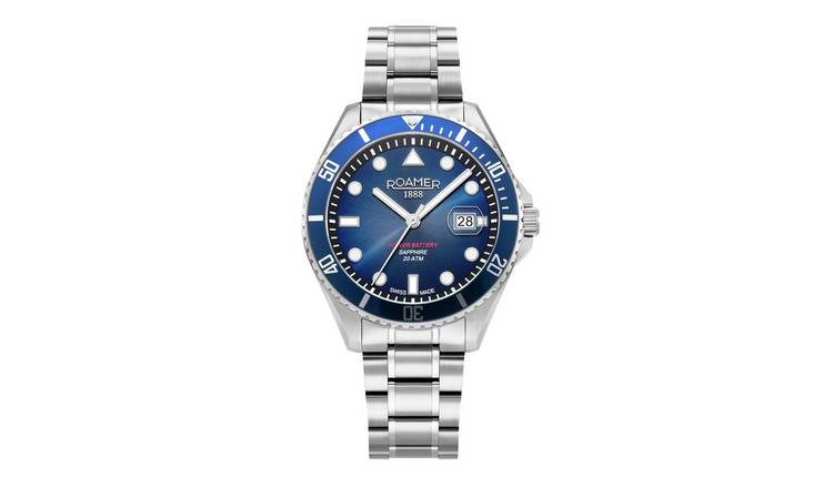 Roamer Pro Diver Blue Dial Steel Bracelet Mens Watch