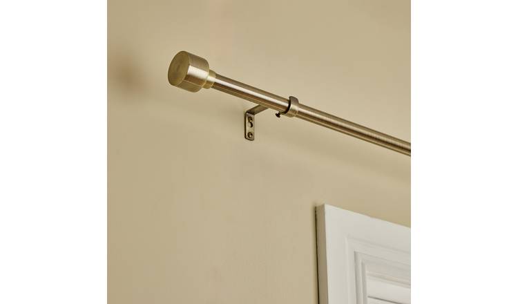 Argos Home Extendable Metal Stud Antique Brass Curtain Pole - 120 - 210cm