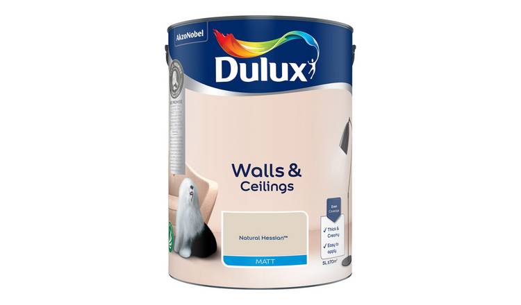 Dulux Walls & Ceilings Matt Paint Natural Hessian - 5L