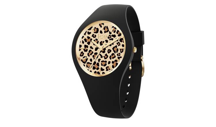Ice-Watch Leopard Dial Black Silicone Strap Unisex Watch